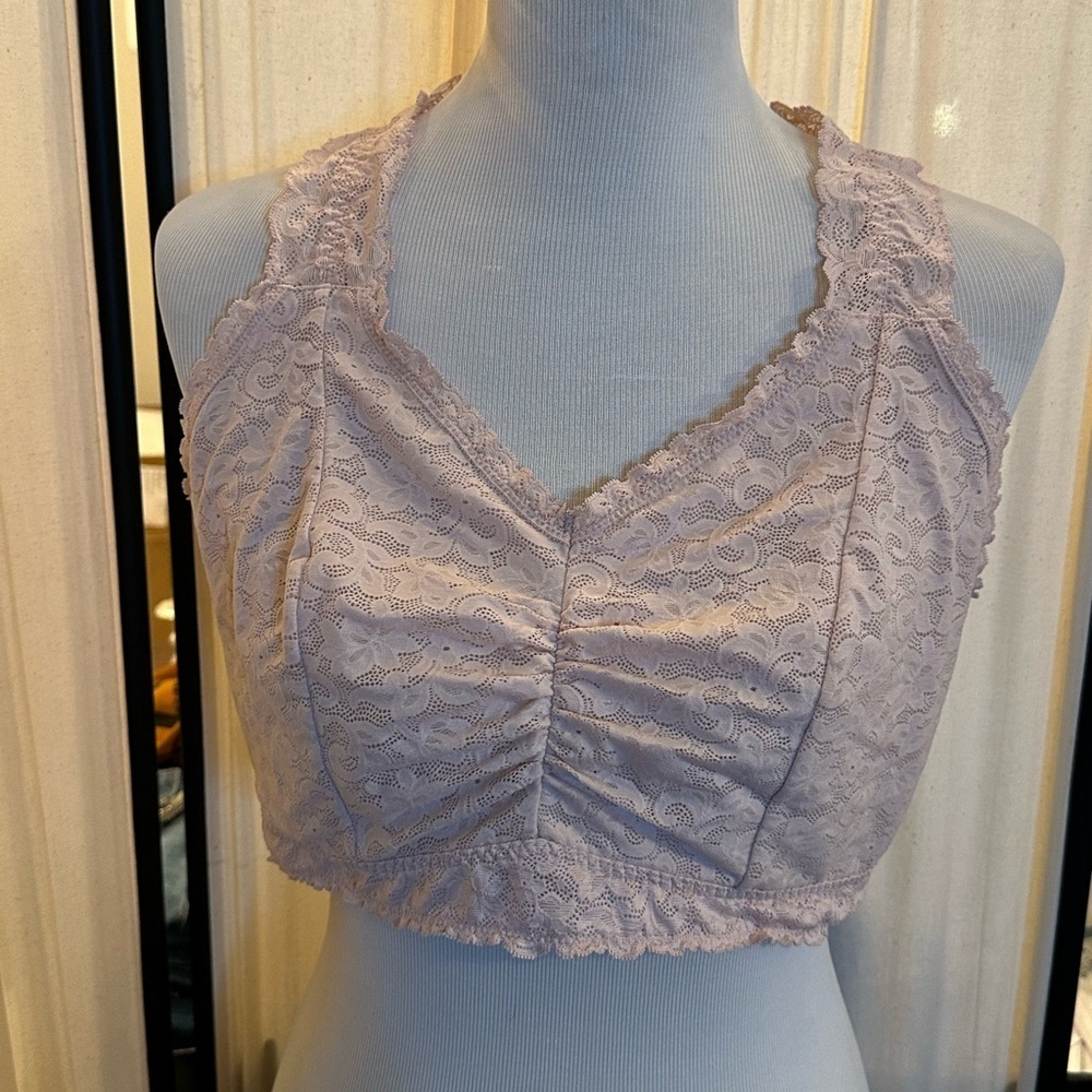 Cacique Pink Lace Intimates Bra with Adjustable Straps